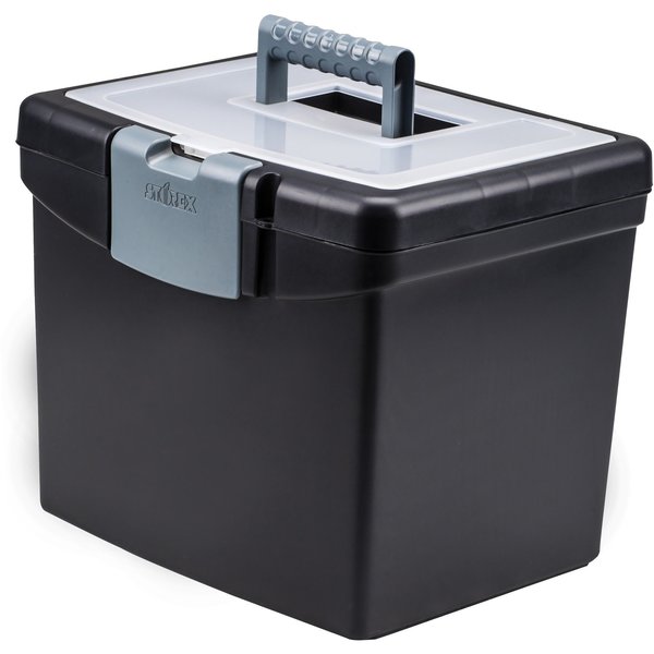 Storex Portable File Storage Box with XL Lid STX61504U01C